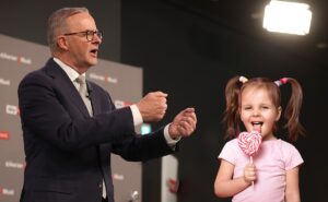 Albanese responds to Morrison tackle by king hitting nearest child