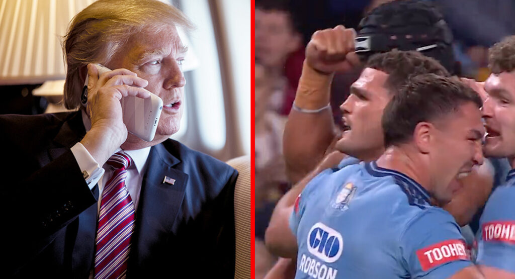 Trump calls NRL demanding NSW win be overturned