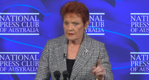 “You can say whatever you like if it’s satire” says dog fucker Pauline Hanson